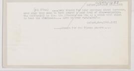 Letter to Arnold Carl Klebs, October 25, 1911
