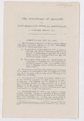 Pamphlet: "The Fellowship of Medicine and Post-Graduate Medical Association"