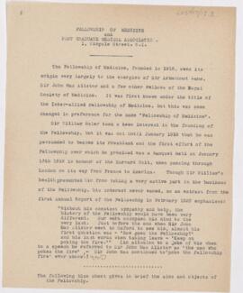 Brief history of the Fellowship of Medicine and Post-Graduate Medical Association