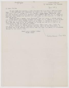 Letter to William Osler, June 1887