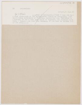 Letter to Arnold Carl Klebs, September 22, 1913