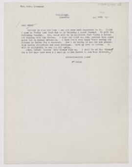 Letter to Mabel Brewster, August 16, 1910
