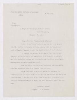 Letter to Simon Flexner, July 7, 1915