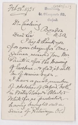 Letter, February 23, 1921