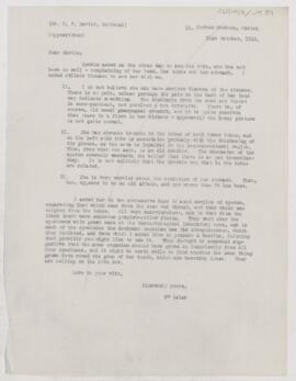 Letter to Charles Ferdinand Martin, October 31, 1912