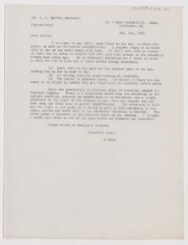 Letter to Charles Ferdinand Martin, February 1, 1905