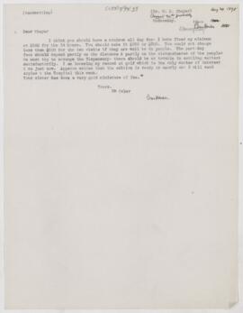 Letter to William Sydney Thayer, August 20, 1898