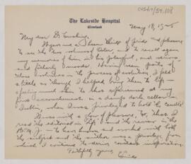 Letter to Harvey Cushing, May 18, 1925