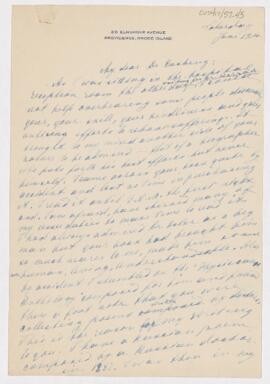 Letter to Harvey Cushing, June 12, 1926(?)