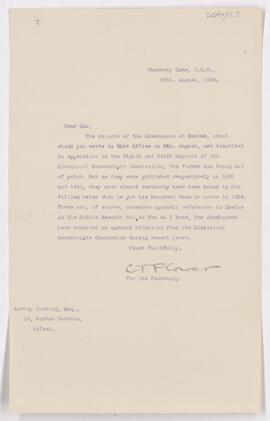 Letter, August 10, 1920