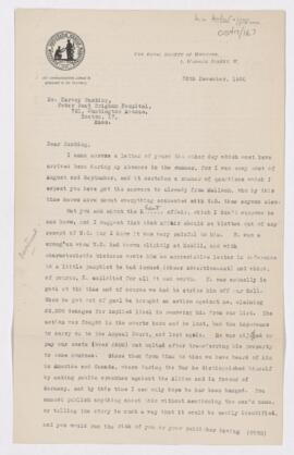Letter to Harvey Cushing