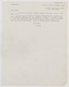 Letter to George H.F. Nuttall, January 28, 1909