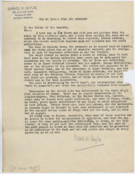 Correspondence on McTavish tomb