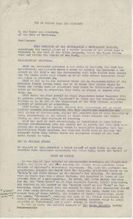 Petition to mayor regarding the McTavish Tomb