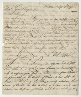Copy of letter from Brickwood, Pattle, & Co. to William Grant