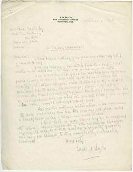 Correspondence on restoration of McTavish tomb