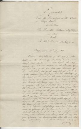 Court proceedings for William McGillivray vs. Roderick Mackenzie