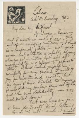 Correspondence, 1892
