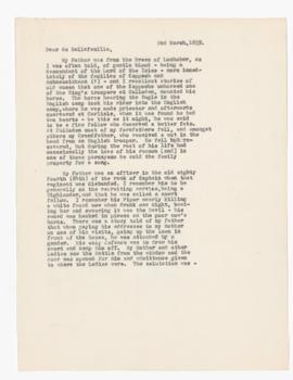Autobiographical notes and typed extracts
